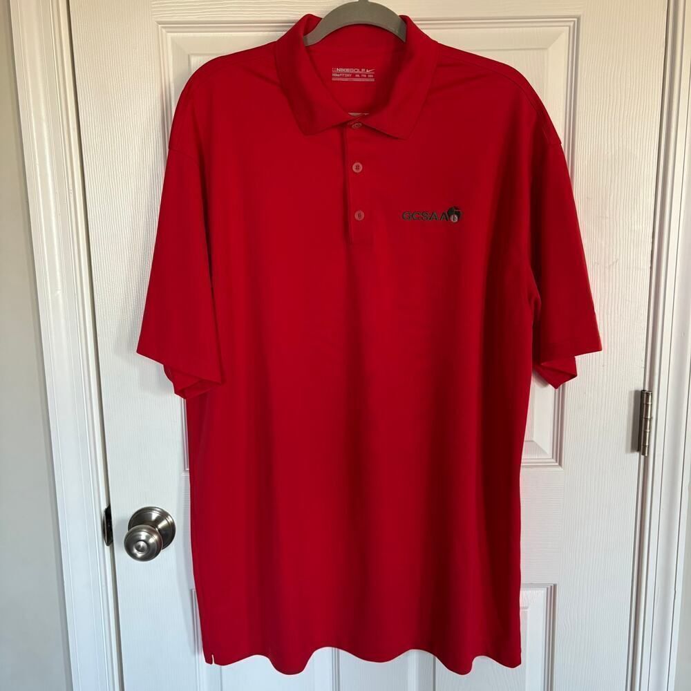 Nike Golf Drifit GCSAA Short Sleeve Polo Red XXL